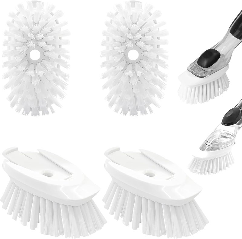 Pamrack Dish Brush Refill, 4 Pack Dish Brush Replacement Head for OXO Dish Brush, Brush Dispenser Refill Fits Soap Dispensing Handle - Image 1